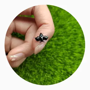 Aksesoris Kuku Halloween Resin hitam kelelawar datar belakang Cabochon putih hantu lendir pengisi hadiah pesta untuk anak-anak DIY ornamen