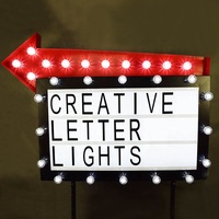 Enseigne lumineuse LED rectangulaire en métal personnalisée ADE, grande boîte à lumière de cinéma, décorative, durable, étanche pour intérieur/extérieur, avec bordure lumineuse