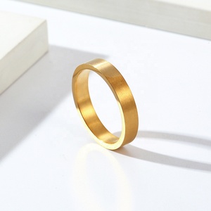 Saudi Jewelry <strong>Thumb</strong> Custom 4mm Men <strong>Women</strong> Couple Matte Finished Gold Plated <strong>Ring</strong> Band Wedding Engagement <strong>Ring</strong> - Product Image 4