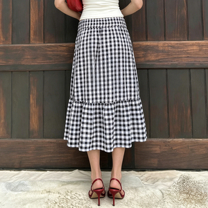 Mini-jupe Y2K sexy vintage à carreaux avec nœud, taille basse, coupe trapèze, style coréen mignon, pour femme, streetwear, jupe d'été - Product Image 5