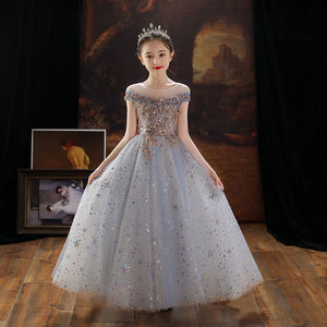 Abito da <span class=keywords><strong>Principessa</strong></span> per Bambine, Elegante Vestito da Sera con Tulle e Perline, <span class=keywords><strong>Costume</strong></span> per Esibizioni di Pianoforte - Product Image 3
