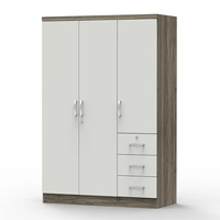 Armoire robuste de grande capacité au design contemporain en panneaux de particules, idéale pour la chambre à coucher, le rangement domestique, le placard, l'hôtel et le salon.