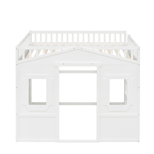 Children's Treehouse Bed White <b>Storage</b> Space Bedroom Furniture For <b>Kids</b> - Product Image 5