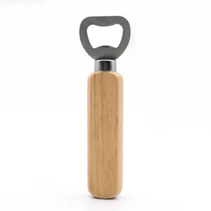 High Quality Wooden Beer Opener Stainless Steel Beer Opener Simple Wooden Bottle Opener