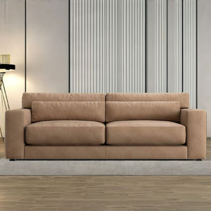 Canapé deux places en cuir véritable Bergen Premium, luxe européen, confort moderne, mobilier de salon haut de gamme, design d'atelier - Product Image 2