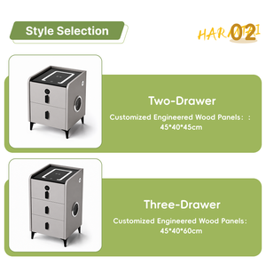 โต๊ะข้างเตียงอัจฉริยะ HarmTai พร้อมที่ชาร์จไร้สายและท็อปกระจก - Product Image 4
