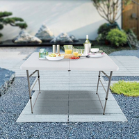 Table pliante pour jardin, camping, extérieur, pliable, portable, en plastique HDPE, métal, réglable, pour fête, événement, pique-nique