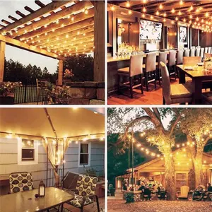 12 LED 25 50 pies 25 LEDS enchufe de EE. UU. Cadena de luces G40 patio exterior jardín Hada boda patio led pixel cadena de luces