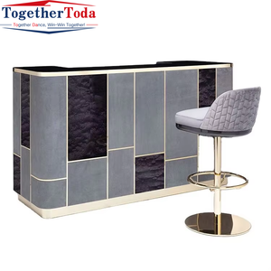 Chaise haute moderne réglable en acier inoxydable avec dossier incurvé et repose-pieds rond pour bars, hôtels, salles à manger et salons - Product Image 4