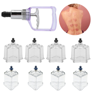 Juego de ventosas de plástico con forma de corazón o estrella de calidad superior, 4 tazas, juego de ventosas de succión al vacío para PC, terapia de masaje - Product Image 4