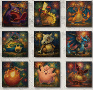 YZ sellado celebraciones tablero de arte Pokémoned pinturas de fama mundial Pokemoned disfraz Fan Art Maquina Expendedora sala de transmisión en vivo - Product Image 3