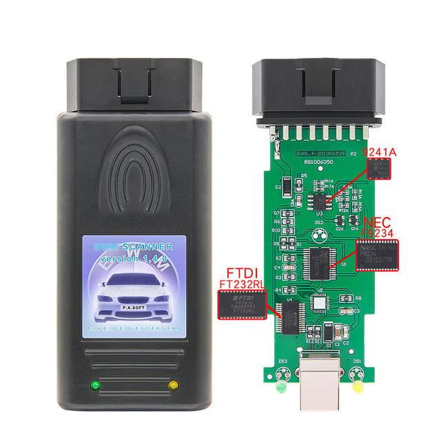 OBD Scanner V1.4.0 Black Car Diagnostic Tool with 1 Year Warranty for Fitment and Fault Detection (Windows)