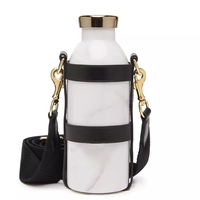 Topnovo 16/24oz Sublimation Poudre Enduit Bouteille De Lait Promotion Isolé En Acier Inoxydable Blanc Lait Tasse Avec Couvercle Plat Rond