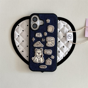 Funda de Teléfono a Prueba de Golpes con Bordado de Denim y Diseño de Cachorro West Highland para iPhone 17 Pro Max 16 15 14 para Chicas - Product Image 3