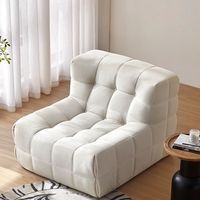 Canapé paresseux convertible pour dormir, idéal chambre, tatami, salon, balcon – Canapé individuel en forme de chenille gaufrée