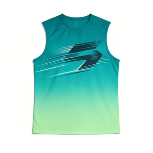 Débardeur de sport d'été pour homme, personnalisable, en soie glacée respirante, col rond, sans manches, sous-vêtement, couche de base athlétique - Product Image 4