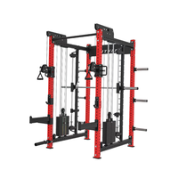 Rack multifonctionnel Smith, combo croisé de câbles et squat, équipement d'entraînement Smith multifonctionnel pour salle de sport intérieure