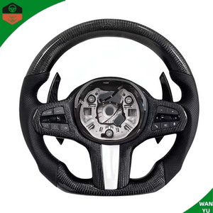 Volante de Cuero Semiperforado con Fibra de Carbono Forjada y LED para <span class=keywords><strong>BMW</strong></span> Serie G G11 G12 G20 G21 M3 G80 G81 M4 G82 G83 G30 G31 G32 G01 - Product Image 1