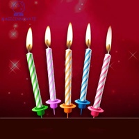 Bougies Magiques pour Gâteau, Réallumage Amusant, Blowing Funny Tricky Birthday Eternal Festivals Party Supplies Joke Birthday Cake Decors