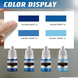 Ensemble de <span class=keywords><strong>peinture</strong></span> miniature 4 flacons x 5 ml <span class=keywords><strong>Peinture</strong></span> à base d'eau écologique <span class=keywords><strong>Peinture</strong></span> rapide Couleurs de modèle Tons bleus <span class=keywords><strong>pour</strong></span> modèles en <span class=keywords><strong>plastique</strong></span> résine métal - Product Image 3