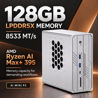 Mini PC de bureau AMD Ryzen AI Max+ 395, 128 Go LPDDR5X, double LAN 10G et 2.5G, WiFi 6E pour espaces de travail connectés