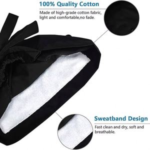 Bonnet chirurgical en coton personnalisé avec logo, doublure en satin, pour queue de cheval, pour médecins et infirmières, taille unique - Product Image 5