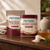 Poudre nutritive de bouillon d'os au collagène PEITEBIO avec protéines et nutrition quotidienne, saveur bœuf, 200g