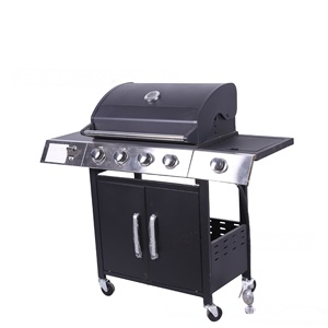 Grill a <span class=keywords><strong>Gas</strong></span> Propano da Esterno in Acciaio Inossidabile con Affumicatore, Decorazione per la Casa, Griglia da Giardino con Tavolino Laterale - Product Image 4