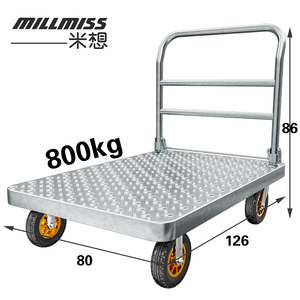 Thép lớn nền tảng giỏ hàng với 8in vàng bánh xe 800kg tải Bạc - Product Image 2