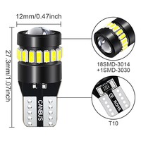 Nouvelle ampoule LED T10 Baison Automotive avec lentille de projection HD, décodeur, haute luminosité 6000K, blanc froid, pour éclairage de position et d'instrumentation