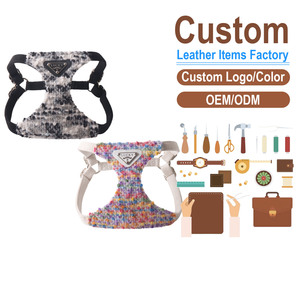 New Arrival 100% Pure Cotton Knitted Pet <b>Harness</b> Leash Set Soft Breathable Vest for Small Dogs Comfortable Puppy Walking Gear - Product Image 1