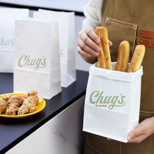 Bolsa de Papel Kraft Biodegradable con Logotipo Impreso Personalizado, Base Cuadrada, Resistente a la Grasa, para Empacar Pollo Frito para Llevar - Product Image 2