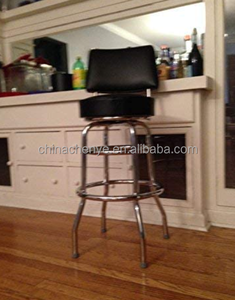 Siège personnalisé en usine <span class=keywords><strong>tabouret</strong></span> de <span class=keywords><strong>bar</strong></span> pivotant à double anneau avec <span class=keywords><strong>tabouret</strong></span> de <span class=keywords><strong>bar</strong></span> chromé à l'arrière - Product Image 4