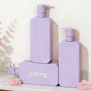 Botella de Plástico PE de 250ml 350ml con Bomba Dosificadora, Botellas Cosméticas de Plástico Morado Mate, Recargables, para Envasado de Jabón Corporal y Productos para el Cuidado de la Piel - Product Image 1
