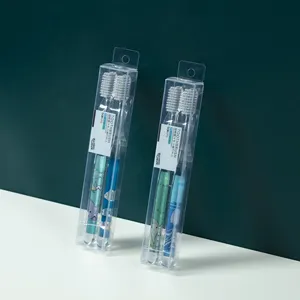 Nuovo Design Oem/personalizzato spazzolino manuale per adulti Super morbido argento ioni antibatterico Dolichocephalia spazzolino da denti