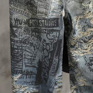 Calças <span class=keywords><strong>Jeans</strong></span> Baggy de Marca Designer de Alta Qualidade, Estilo Streetwear, Lavagem Desgastada, <span class=keywords><strong>Jeans</strong></span> Acne Studio para Homens - Product Image 3