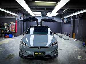 Pièces automobiles de qualité supérieure pour <span class=keywords><strong>Tesla</strong></span> <span class=keywords><strong>Model</strong></span> <span class=keywords><strong>X</strong></span> 16-20 mise à niveau Kit de carrosserie de réglage de Style RZ lèvre avant diffuseur arrière jupes latérales en Fiber de carbone - Product Image 2