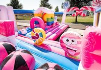 Parc à thème gonflable commercial Fun City, aire de jeux géante, château gonflable combiné Candyland