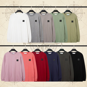 เสื้อสเวตเตอร์คอกลมทรงหลวมสไตล์ลำลองสำหรับผู้ชาย  ปักลายเข็มทิศ  ผ้าฝ้าย 100%  ตกแต่งด้วยหิน  แบรนด์ ST - Product Image 1