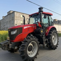 Tracteur agricole d'occasion YTO LX1304 140 CV 4x4 avec moteur et boîte de vitesses d'origine, engin agricole robuste certifié Global Farm