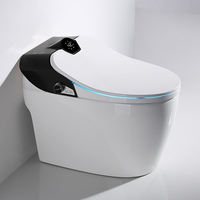 Ensemble de toilettes intelligentes modernes, automatiques, monobloc, avec chasse d'eau automatique, sanitaires, bidet intégré, chauffage du siège, toilettes intelligentes