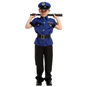 Costume d'officier de Police de luxe pour enfants et Kit de jeu de rôle pour fête de carnaval d'halloween