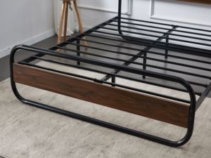 Testiera in <span class=keywords><strong>legno</strong></span> e pedana grande struttura in metallo dall'aspetto moderno - Product Image 4