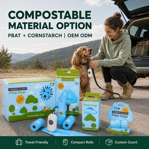 Bolsas Compostables para Recoger Desechos de Mascotas, PBAT PLA, Marca Privada de Fábrica, Estándar, Planas, Fáciles de Abrir, Venta al Por Mayor, Embalaje OEM - Product Image 6