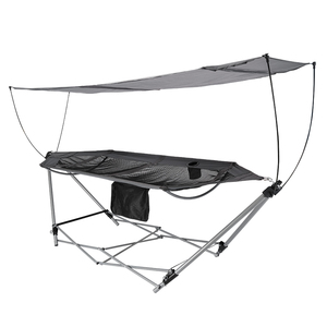 Hamaca portátil ondulada para exteriores, con soporte <span class=keywords><strong>de</strong></span> acero para ahorro <span class=keywords><strong>de</strong></span> espacio, incluye estuche <span class=keywords><strong>de</strong></span> transporte portátil, silla para desierto - Product Image 2