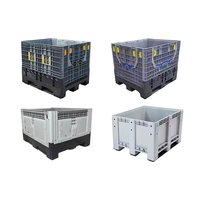 Boîte en carton ondulé Huidu empilable, pliable, emboîtable, pliable, pour le stockage et le transport, avec couvercle
