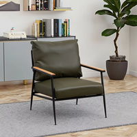 Fauteuil pivotant en cuir capitonné, style nordique moderne et minimaliste, pour la maison, le bureau et les réunions, avec base en acier inoxydable