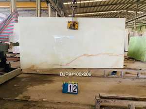 Dalles d'onyx translucide blanc alabastre modernes polies pour sols intérieurs effet nuage, îlots lumineux et sculptures murales sacrées - Product Image 4