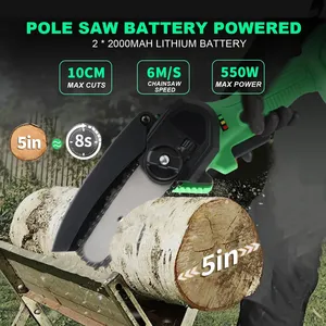 เลื่อยตัดกิ่งไร้สาย 20V 4 นิ้ว รุ่นอุตสาหกรรม/งาน DIY แบบยาวและแบบมินิ พร้อมแบตเตอรี่สำหรับตัดไม้ CS-100SET ไร้สาย - Product Image 3