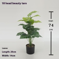 Grosir tanaman buatan dekoratif plastik Bonsai dieffenbakxia 18 kepala gaya Nordic untuk Thanksgiving Tahun Baru Paskah